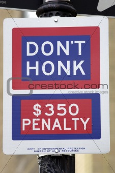 Don't honk street sign