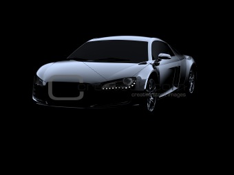 Abstract Audi R8 on black background