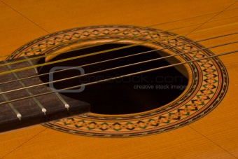 Classical guitar close up