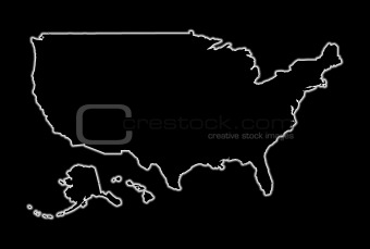 Glowing Usa Map