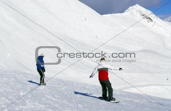 Mountains snowboarding
