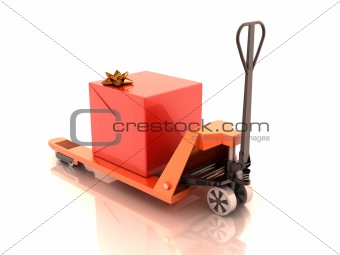 Gift box on the cart