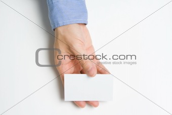 Man presenting business card