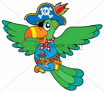 Flying pirate parrot