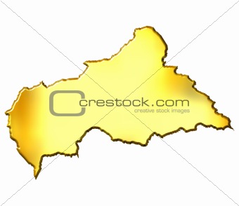 Central African Republic 3d Golden Map