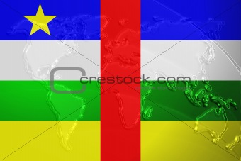 Flag of Central African Republic metallic map