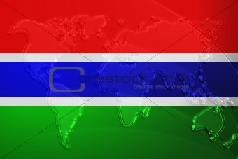 Flag of Gambia metallic map