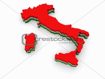 Simple 3D map of Italy