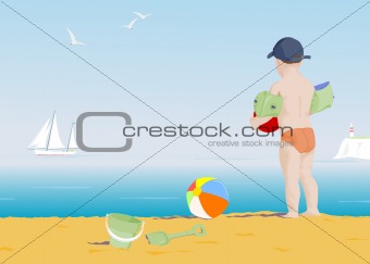 summer beach scene