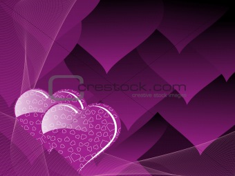 purple heart shape love background