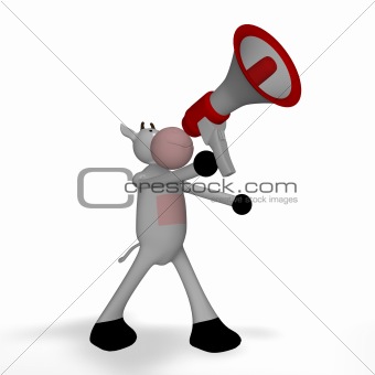 cow with megaphone