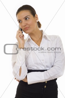 beautiful businesswoman with her phone