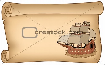 Parchment with old ship