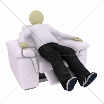Man in soft armchair