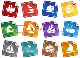 Nautical Web Buttons - Stickers