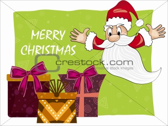 background with gifts, santa claus