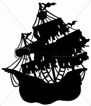 Mysterious ship silhouette