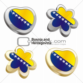 bosnia and herzegovina flag in heart and flower shape