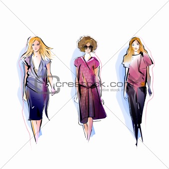 Three Fashion Models