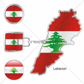 lebanon in map and web buttons shapes