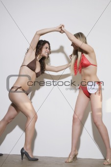 Two Bikini Contest Participants Fighting
