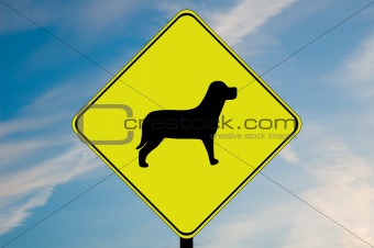 Dog caution sign 
