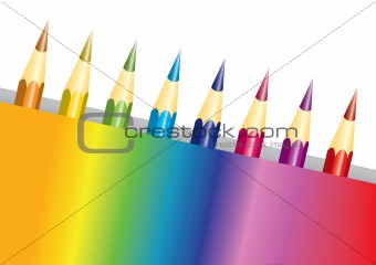 Pencils in a rainbow box