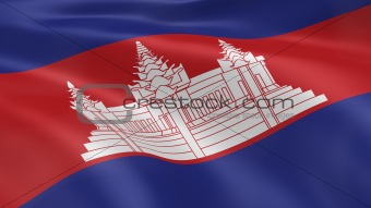Cambodian flag in the wind