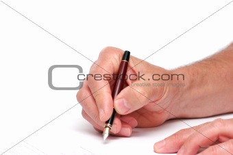 signing a document