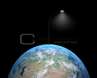 Earth with lamp