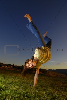 Young Girl Cartwheel