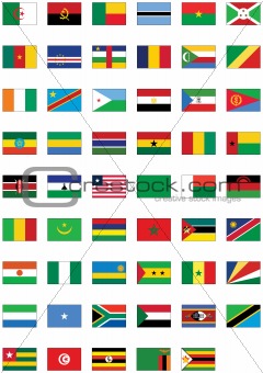 Vector flag set of all African countries.