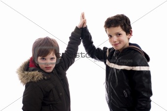 Give-me a five, between two boys