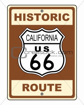 California Historic Route US 66 Sign Illustration