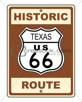 Texas Historic Route US 66 Sign