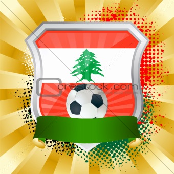 Shield with flag of Lebanon
