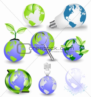 Abstract vector globes