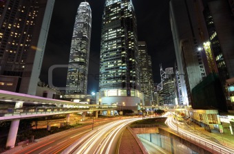 traffic through downtown in Hong kong