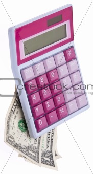 Pink Caluclator with Money