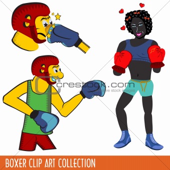 Boxer clip art collection