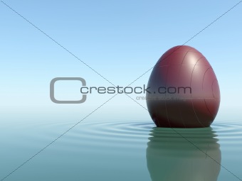 red stone egg on water