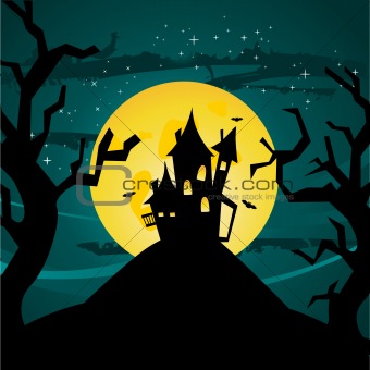 Halloween castle illustration
