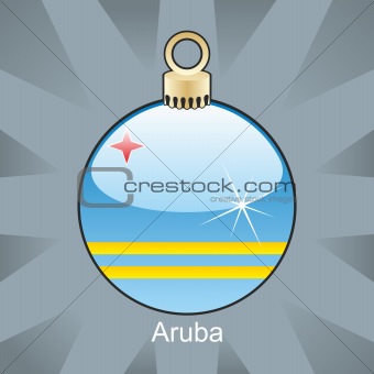 aruba flag in christmas bulb shape
