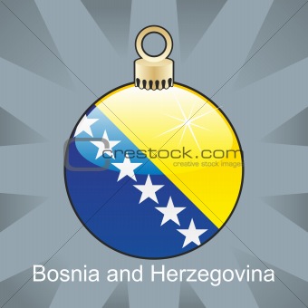 bosnia and herzegovina flag in christmas bulb shape