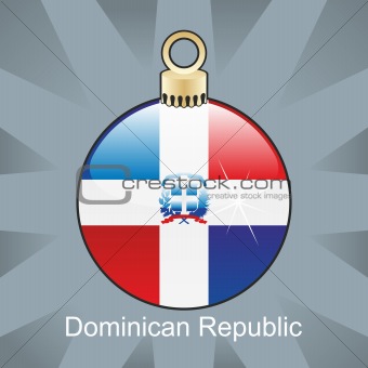 dominican republic flag in christmas bulb shape