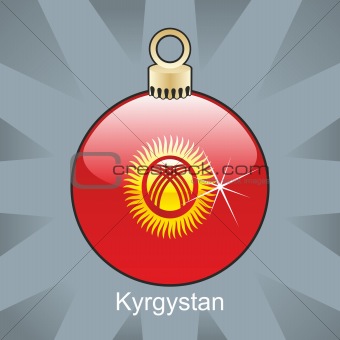 kyrgyzstan flag in christmas bulb shape