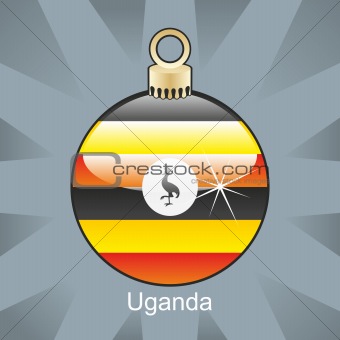 uganda flag in christmas bulb shape
