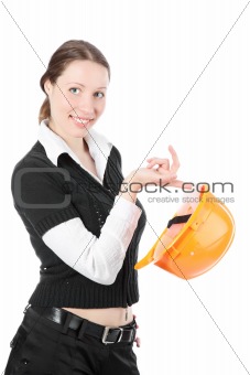 Business Woman Ordering Employees