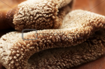 Sleeves of sheepskin coat