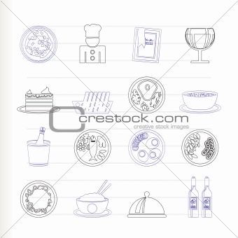 Restaurant, food and drink icons